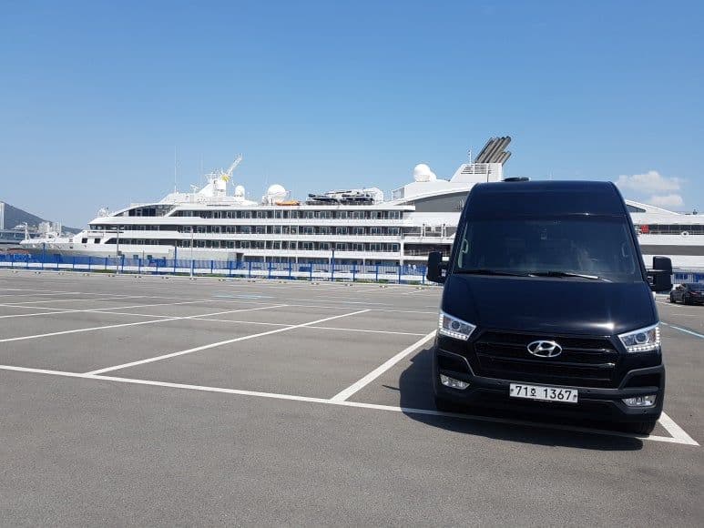 Family Arriving at Busan Port International Passenger Terminal — Same-Day Busan Tour Before Departure